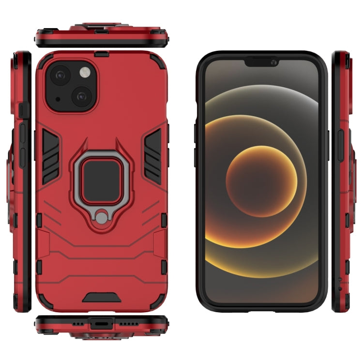 For iPhone 13 Shockproof PC + TPU Protective Case with Magnetic Ring Holder(Red) - iPhone 13 Cases by buy2fix | Online Shopping UK | buy2fix