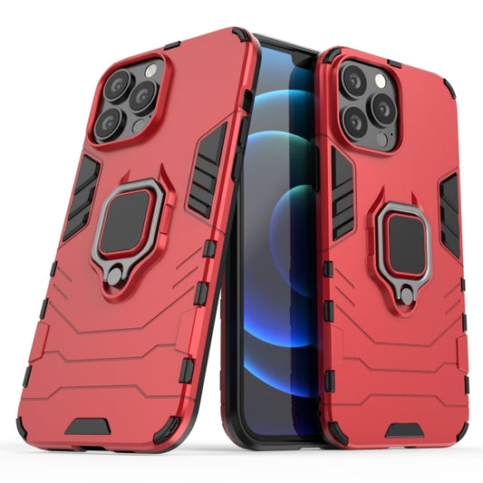 For iPhone 13 Pro Max Shockproof PC + TPU Protective Case with Magnetic Ring Holder (Red) by buy2fix