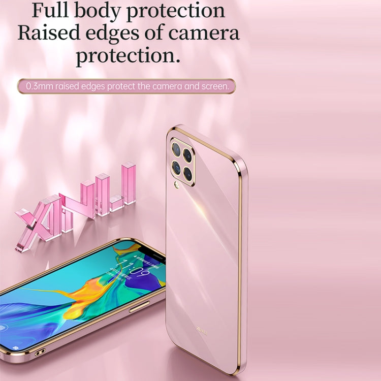 For Samsung Galaxy A22 4G XINLI Straight 6D Plating Gold Edge TPU Shockproof Case(White) - Galaxy Phone Cases by XINLI | Online Shopping UK | buy2fix