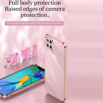 For Samsung Galaxy A22 4G XINLI Straight 6D Plating Gold Edge TPU Shockproof Case(Pink) - Galaxy Phone Cases by XINLI | Online Shopping UK | buy2fix