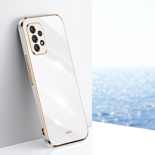 For Samsung Galaxy A52 5G XINLI Straight 6D Plating Gold Edge TPU Shockproof Case(White) - Galaxy Phone Cases by XINLI | Online Shopping UK | buy2fix