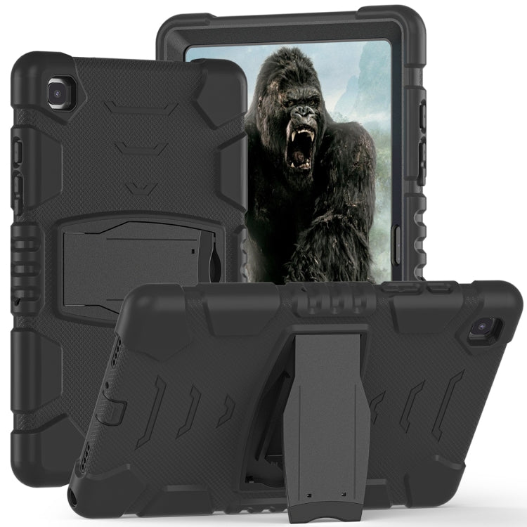 For Samsung Galaxy Tab A7 T500 3-Layer Protection Screen Frame + PC + Silicone Shockproof Combination Case with Holder(Black+Black) - Other Galaxy Tab PC by buy2fix | Online Shopping UK | buy2fix