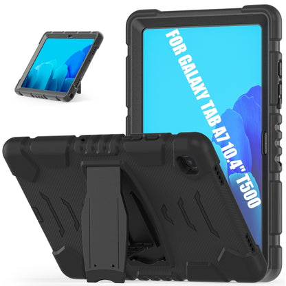 For Samsung Galaxy Tab A7 T500 3-Layer Protection Screen Frame + PC + Silicone Shockproof Combination Case with Holder(Black+Black) - Other Galaxy Tab PC by buy2fix | Online Shopping UK | buy2fix