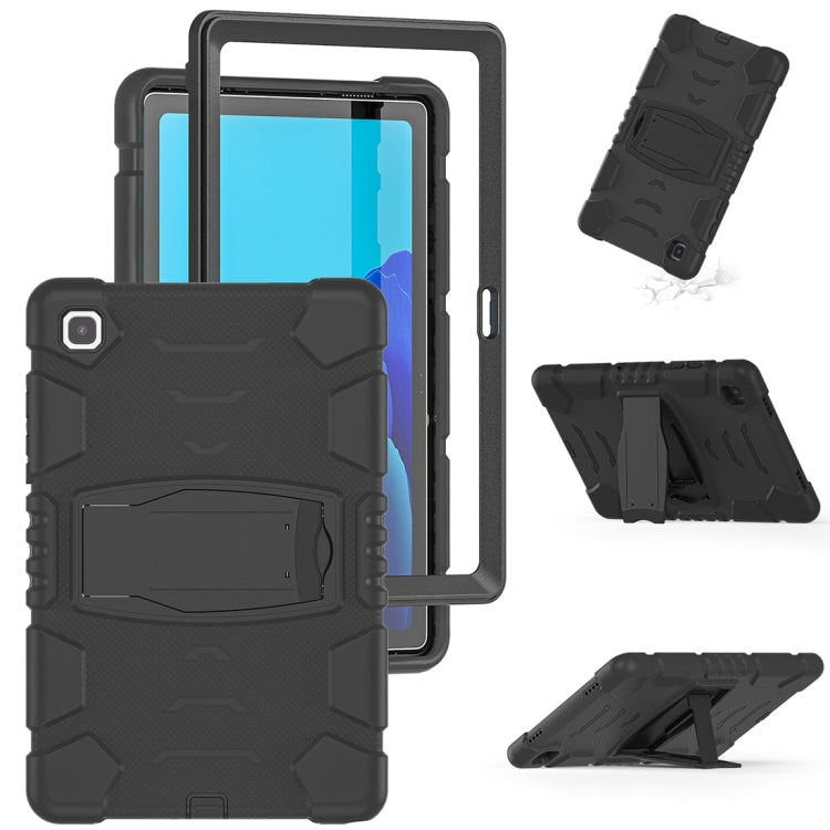 For Samsung Galaxy Tab A7 T500 3-Layer Protection Screen Frame + PC + Silicone Shockproof Combination Case with Holder(Black+Black) - Other Galaxy Tab PC by buy2fix | Online Shopping UK | buy2fix