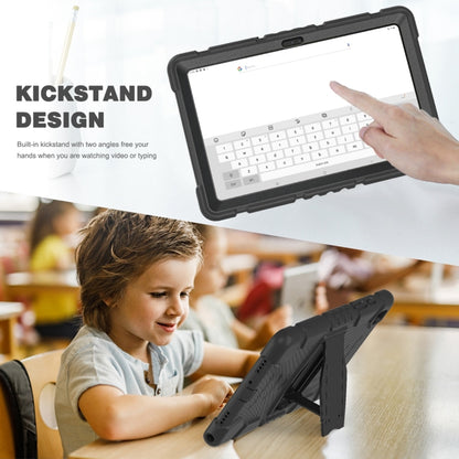 For Samsung Galaxy Tab A7 T500 3-Layer Protection Screen Frame + PC + Silicone Shockproof Combination Case with Holder(Black+Black) - Other Galaxy Tab PC by buy2fix | Online Shopping UK | buy2fix