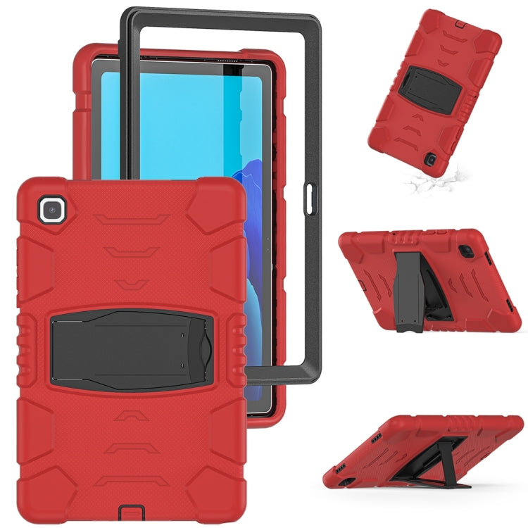 For Samsung Galaxy Tab A7 T500 3-Layer Protection Screen Frame + PC + Silicone Shockproof Combination Case with Holder(Red+Black) - Other Galaxy Tab PC by buy2fix | Online Shopping UK | buy2fix