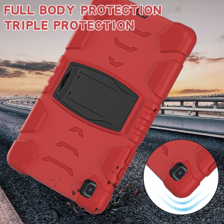 For Samsung Galaxy Tab A7 T500 3-Layer Protection Screen Frame + PC + Silicone Shockproof Combination Case with Holder(Red+Black) - Other Galaxy Tab PC by buy2fix | Online Shopping UK | buy2fix