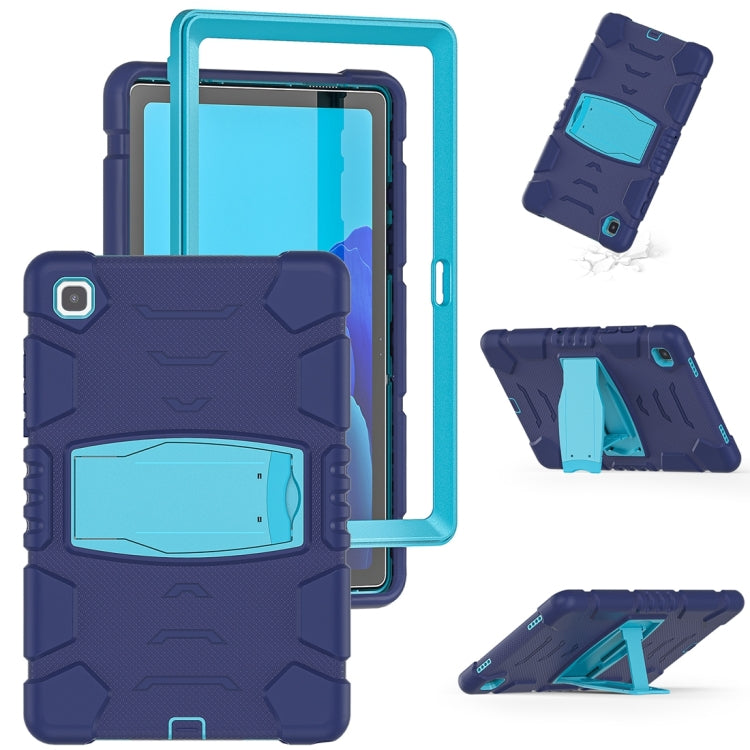 For Samsung Galaxy Tab A7 T500 3-Layer Protection Screen Frame + PC + Silicone Shockproof Combination Case with Holder(NavyBlue+Blue) - Other Galaxy Tab PC by buy2fix | Online Shopping UK | buy2fix