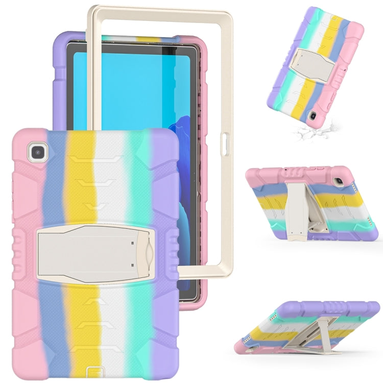 For Samsung Galaxy Tab A7 T500 3-Layer Protection Screen Frame + PC + Silicone Shockproof Combination Case with Holder(Colorful Pink) - Other Galaxy Tab PC by buy2fix | Online Shopping UK | buy2fix