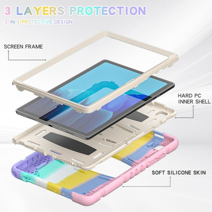 For Samsung Galaxy Tab A7 T500 3-Layer Protection Screen Frame + PC + Silicone Shockproof Combination Case with Holder(Colorful Pink) - Other Galaxy Tab PC by buy2fix | Online Shopping UK | buy2fix