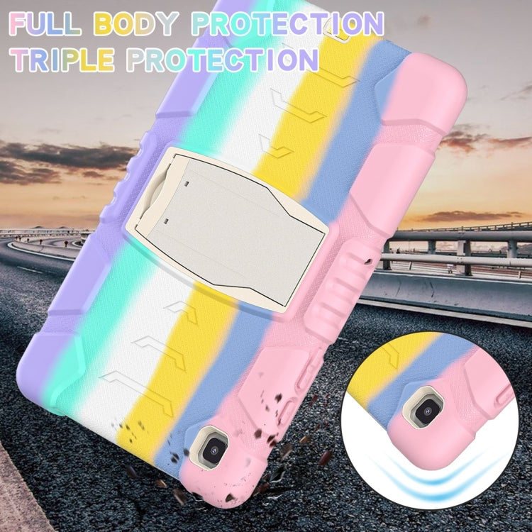 For Samsung Galaxy Tab A7 T500 3-Layer Protection Screen Frame + PC + Silicone Shockproof Combination Case with Holder(Colorful Pink) - Other Galaxy Tab PC by buy2fix | Online Shopping UK | buy2fix