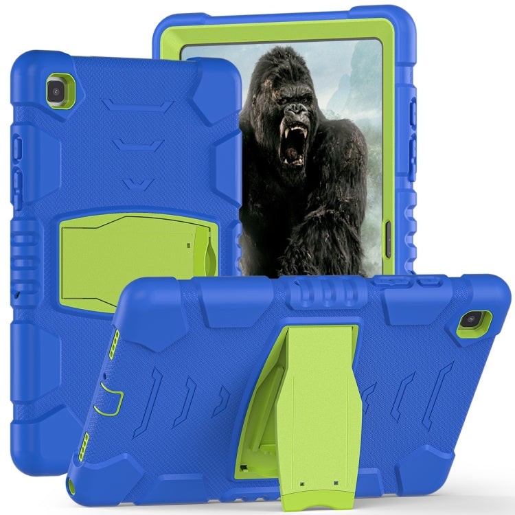 For Samsung Galaxy Tab A7 T500 3-Layer Protection Screen Frame + PC + Silicone Shockproof Combination Case with Holder(Blue+Lime) - Other Galaxy Tab PC by buy2fix | Online Shopping UK | buy2fix