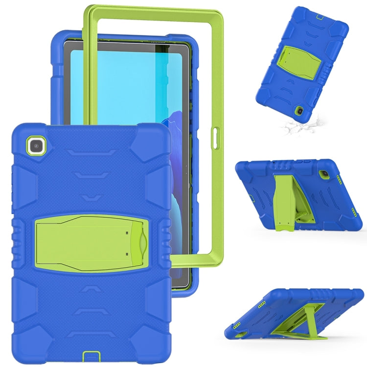 For Samsung Galaxy Tab A7 T500 3-Layer Protection Screen Frame + PC + Silicone Shockproof Combination Case with Holder(Blue+Lime) - Other Galaxy Tab PC by buy2fix | Online Shopping UK | buy2fix