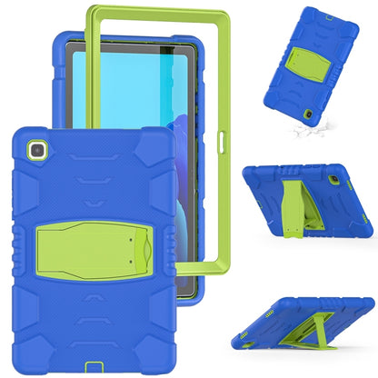 For Samsung Galaxy Tab A7 T500 3-Layer Protection Screen Frame + PC + Silicone Shockproof Combination Case with Holder(Blue+Lime) - Other Galaxy Tab PC by buy2fix | Online Shopping UK | buy2fix