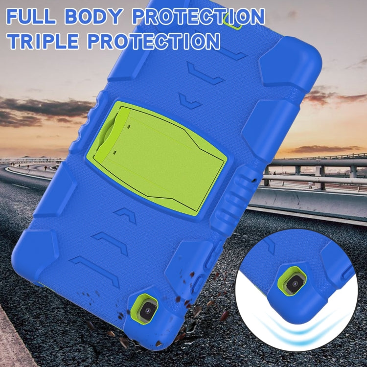 For Samsung Galaxy Tab A7 T500 3-Layer Protection Screen Frame + PC + Silicone Shockproof Combination Case with Holder(Blue+Lime) - Other Galaxy Tab PC by buy2fix | Online Shopping UK | buy2fix