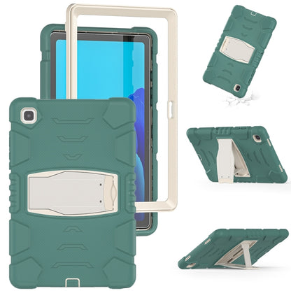 For Samsung Galaxy Tab A7 T500 3-Layer Protection Screen Frame + PC + Silicone Shockproof Combination Case with Holder(Emerald Green) - Other Galaxy Tab PC by buy2fix | Online Shopping UK | buy2fix
