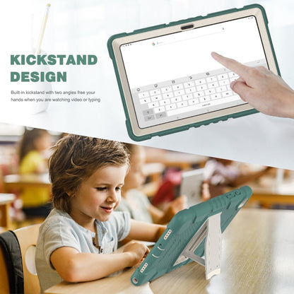 For Samsung Galaxy Tab A7 T500 3-Layer Protection Screen Frame + PC + Silicone Shockproof Combination Case with Holder(Emerald Green) - Other Galaxy Tab PC by buy2fix | Online Shopping UK | buy2fix
