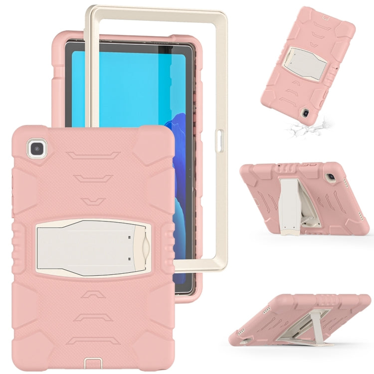 For Samsung Galaxy Tab A7 T500 3-Layer Protection Screen Frame + PC + Silicone Shockproof Combination Case with Holder(Cherry Blossoms Pink) - Other Galaxy Tab PC by buy2fix | Online Shopping UK | buy2fix