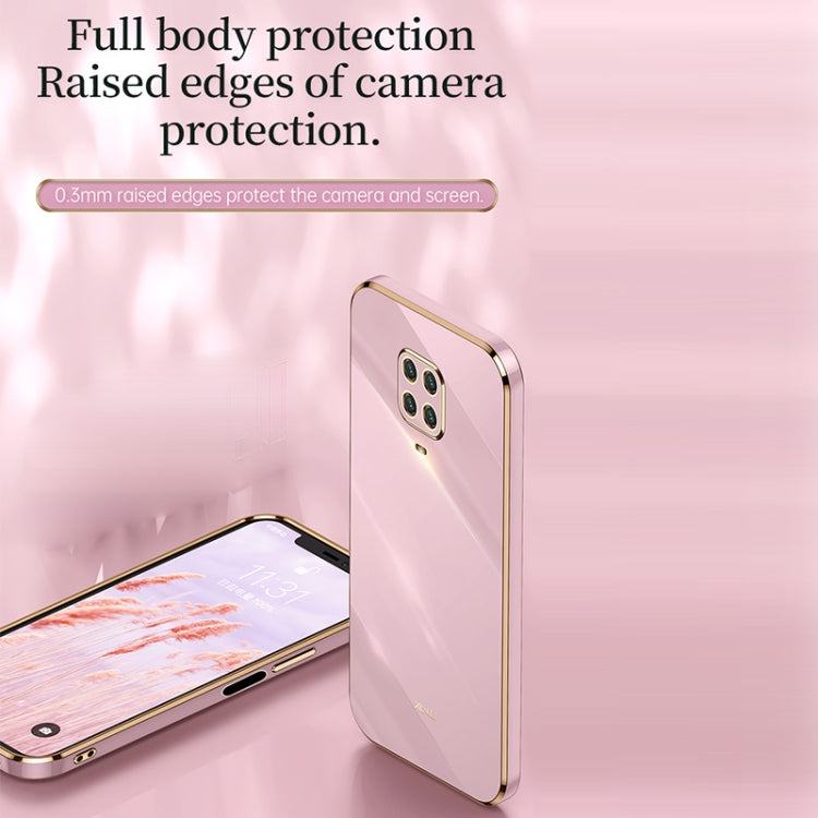 For Xiaomi Redmi Note 9S XINLI Straight 6D Plating Gold Edge TPU Shockproof Case(Pink) - Xiaomi Cases by XINLI | Online Shopping UK | buy2fix