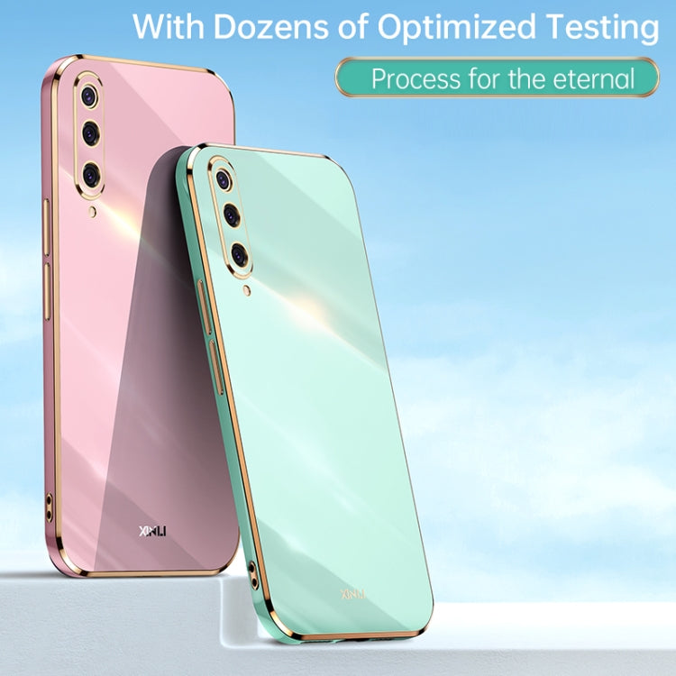 For Xiaomi Mi 9 XINLI Straight 6D Plating Gold Edge TPU Shockproof Case(Pink) - Xiaomi Cases by XINLI | Online Shopping UK | buy2fix