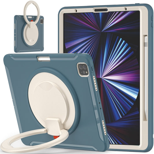 For iPad Pro 12.9 2022 / 2021 Shockproof TPU + PC Protective Tablet Case with 360 Degree Rotation Foldable Handle Grip Holder & Pen Slot(Cornflower Blue) - iPad Pro 12.9 (2022/2021) Cases by buy2fix | Online Shopping UK | buy2fix