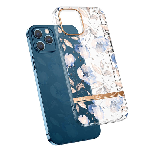 For iPhone 12 Pro Max High Translucent Electroplating Flower Pattern TPU + PC Shockproof Case(Cherry Blossoms) by buy2fix