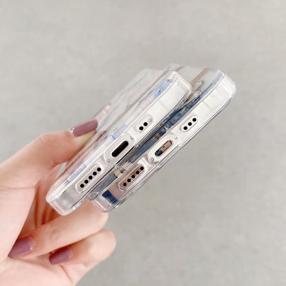 For iPhone 12 Pro Max High Translucent Electroplating Flower Pattern TPU + PC Shockproof Case(Magnolia) by buy2fix