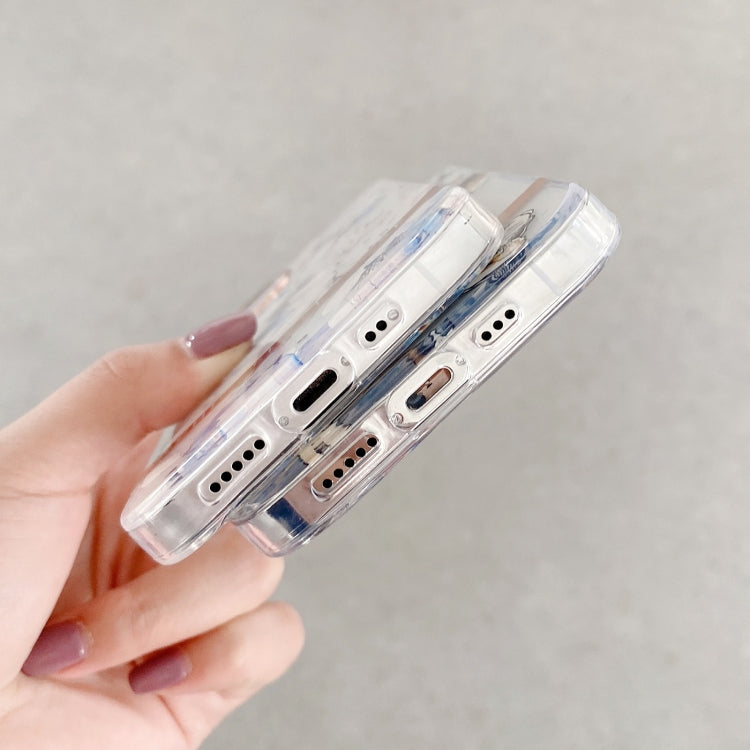 For iPhone 11 High Translucent Electroplating Flower Pattern TPU + PC Shockproof Case (Banana Leaf) by buy2fix