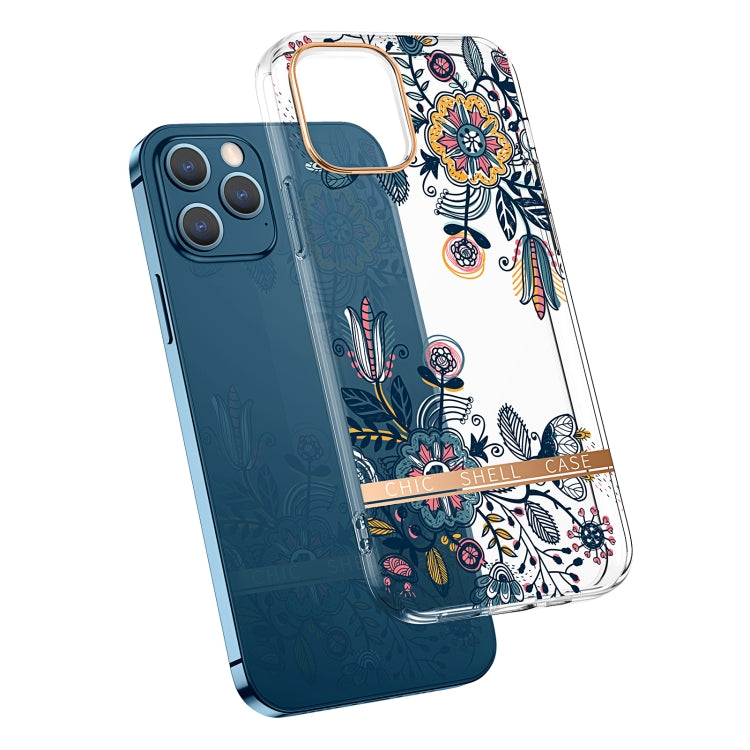 For iPhone 11 Pro High Translucent Electroplating Flower Pattern TPU + PC Shockproof Case (Po-phase Flowers) by buy2fix