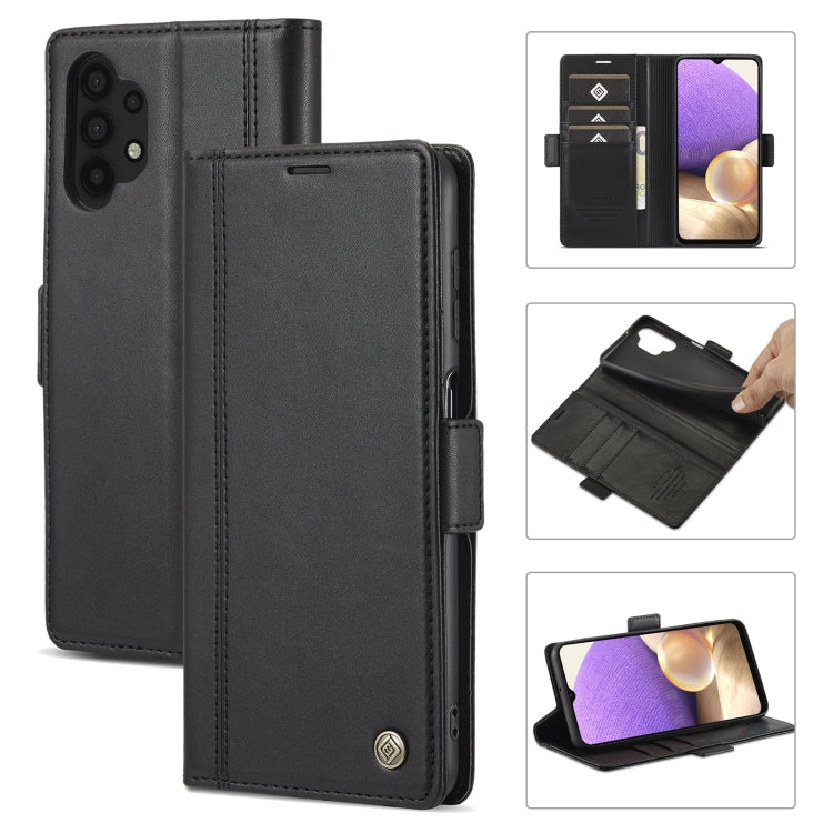 For Samsung Galaxy A32 5G LC.IMEEKE Magnetic Buckle PU + TPU Horizontal Flip Leather Case with Holder & Card Slots & Wallet(Black) - Galaxy Phone Cases by LC.IMEEKE | Online Shopping UK | buy2fix