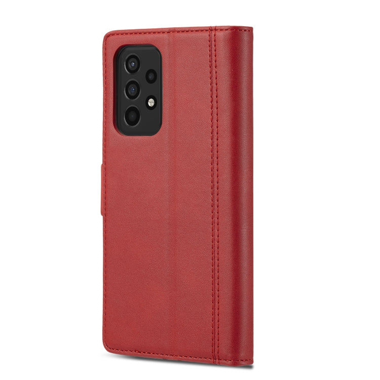 For Samsung Galaxy A72 5G / 4G LC.IMEEKE Magnetic Buckle PU + TPU Horizontal Flip Leather Case with Holder & Card Slots & Wallet(Red) - Galaxy Phone Cases by LC.IMEEKE | Online Shopping UK | buy2fix