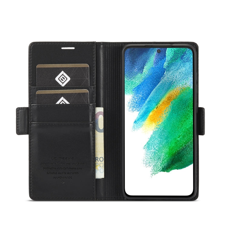 For Samsung Galaxy S21+ 5G LC.IMEEKE Magnetic Buckle PU + TPU Horizontal Flip Leather Case with Holder & Card Slots & Wallet(Black) - Galaxy S21+ 5G Cases by LC.IMEEKE | Online Shopping UK | buy2fix