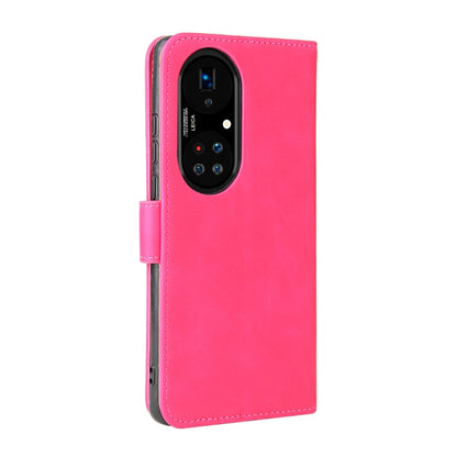 For Huawei P50 Pro Solid Color Skin Feel Magnetic Buckle Horizontal Flip Calf Texture PU Leather Case with Holder & Card Slots & Wallet(Rose Red) - Huawei Cases by buy2fix | Online Shopping UK | buy2fix