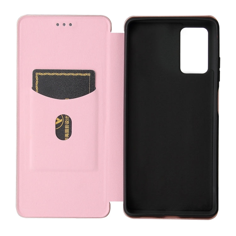For Blackview A100 Carbon Fiber Texture Horizontal Flip TPU + PC + PU Leather Case with Card Slot(Pink) - More Brand by buy2fix | Online Shopping UK | buy2fix