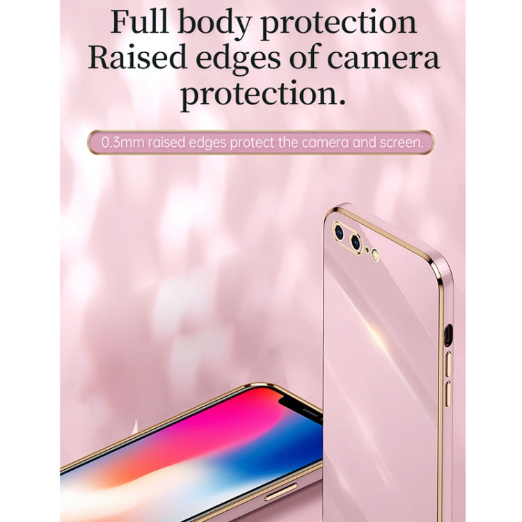 XINLI Straight Edge 6D Electroplate TPU Phone Case For iPhone 8 Plus / 7 Plus(White) - More iPhone Cases by XINLI | Online Shopping UK | buy2fix