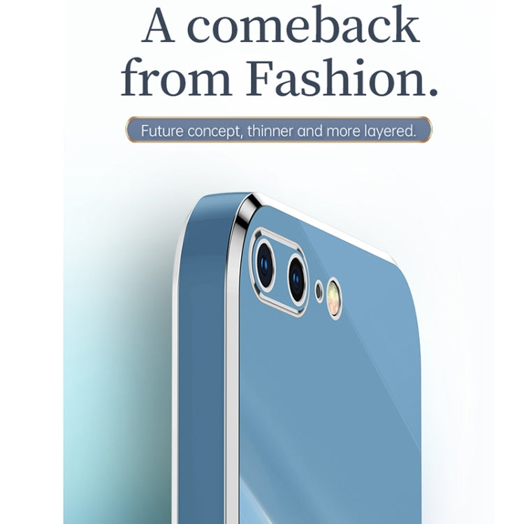 XINLI Straight Edge 6D Electroplate TPU Phone Case For iPhone 8 Plus / 7 Plus(White) - More iPhone Cases by XINLI | Online Shopping UK | buy2fix