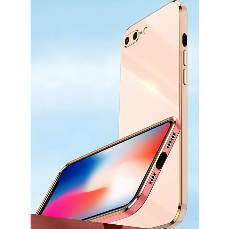 XINLI Straight Edge 6D Electroplate TPU Phone Case For iPhone 8 Plus / 7 Plus(White) - More iPhone Cases by XINLI | Online Shopping UK | buy2fix