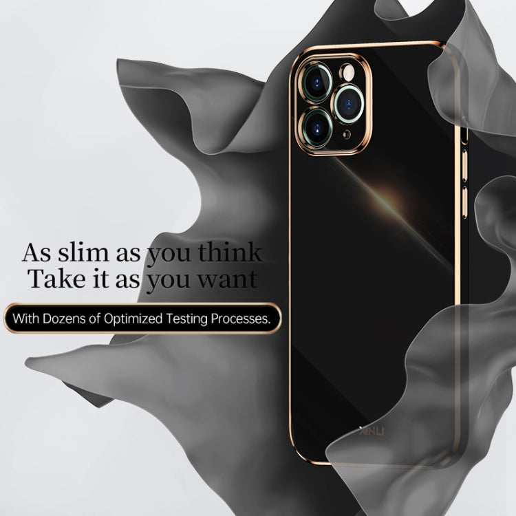 For iPhone 11 XINLI Straight 6D Plating Gold Edge TPU Shockproof Case (Black) - iPhone 11 Cases by XINLI | Online Shopping UK | buy2fix