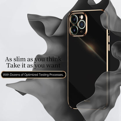 For iPhone 11 XINLI Straight 6D Plating Gold Edge TPU Shockproof Case (Cherry Purple) - iPhone 11 Cases by XINLI | Online Shopping UK | buy2fix