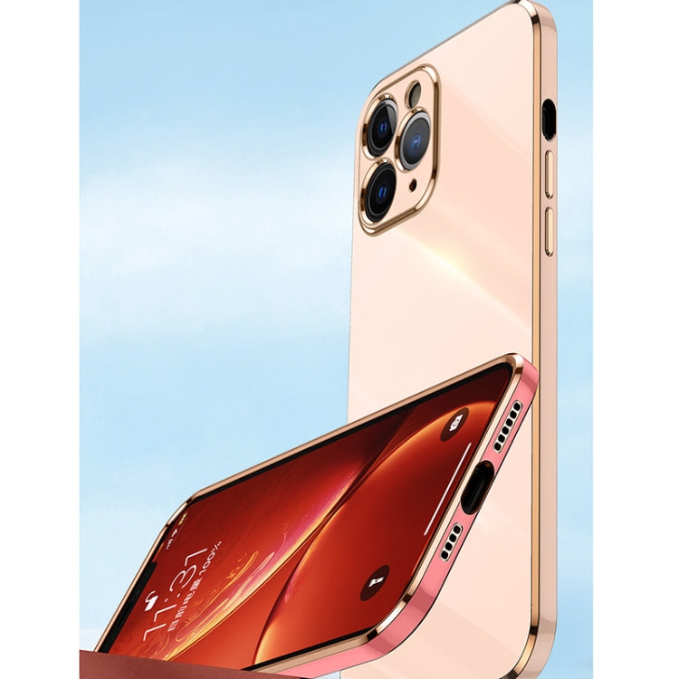 For iPhone 11 Pro Max XINLI Straight 6D Plating Gold Edge TPU Shockproof Case (Pink) - iPhone 11 Pro Max Cases by XINLI | Online Shopping UK | buy2fix