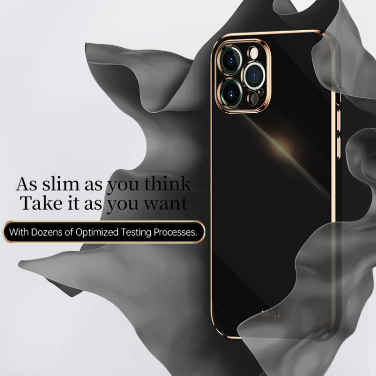 For iPhone 12 Pro Max XINLI Straight 6D Plating Gold Edge TPU Shockproof Case(Celestial Blue) - iPhone 12 Pro Max Cases by XINLI | Online Shopping UK | buy2fix