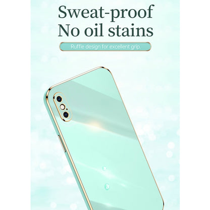 For iPhone X XINLI Straight Edge 6D Electroplate TPU Phone Case(Mint Green) - More iPhone Cases by XINLI | Online Shopping UK | buy2fix