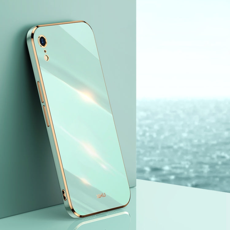 For iPhone XR XINLI Straight Edge 6D Electroplate TPU Phone Case(Mint Green) - More iPhone Cases by XINLI | Online Shopping UK | buy2fix