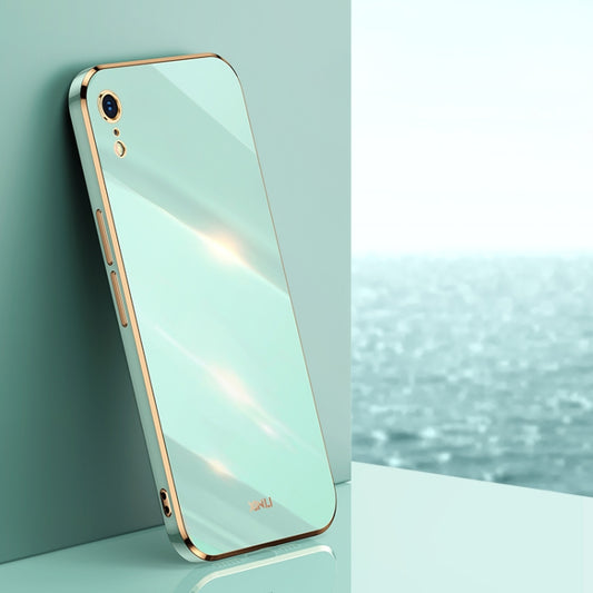 For iPhone XR XINLI Straight Edge 6D Electroplate TPU Phone Case(Mint Green) - More iPhone Cases by XINLI | Online Shopping UK | buy2fix