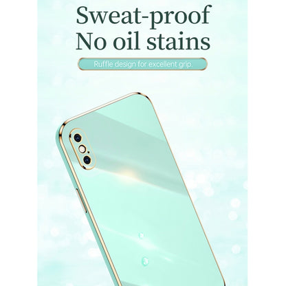 For iPhone XR XINLI Straight Edge 6D Electroplate TPU Phone Case(Mint Green) - More iPhone Cases by XINLI | Online Shopping UK | buy2fix