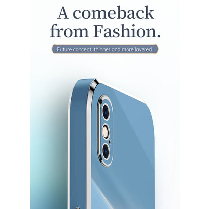 For iPhone XS XINLI Straight Edge 6D Electroplate TPU Phone Case(Mint Green) - More iPhone Cases by XINLI | Online Shopping UK | buy2fix