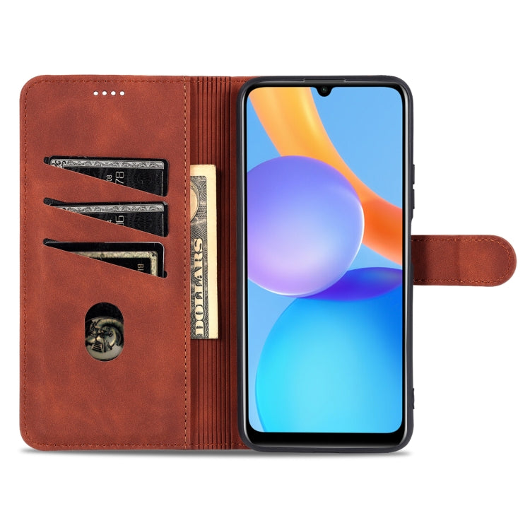 For Honor Play 5T Youth AZNS Skin Feel Calf Texture Horizontal Flip Leather Case with Card Slots & Holder & Wallet(Brown) - Honor Cases by AZNS | Online Shopping UK | buy2fix
