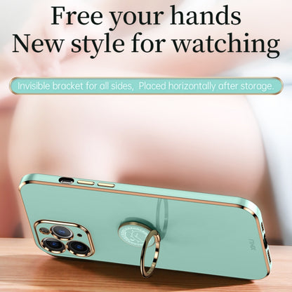 For iPhone 11 Pro Max XINLI Straight Edge 6D Electroplate TPU Phone Case with Ring Holder (White) - iPhone 11 Pro Max Cases by XINLI | Online Shopping UK | buy2fix