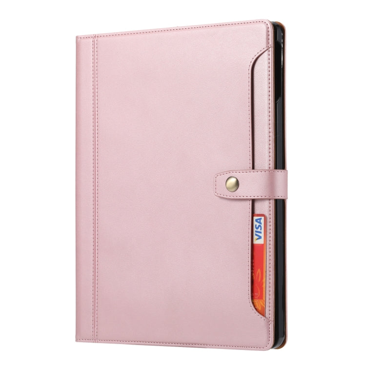 For iPad Pro 11 2022/2021/2020 Calf Texture Double Fold Clasp Horizontal Flip Leather Tablet Case with Photo Frame & Holder & Card Slots & Wallet(Rose Gold) - iPad Pro 11 (2022/2021) Cases by buy2fix | Online Shopping UK | buy2fix