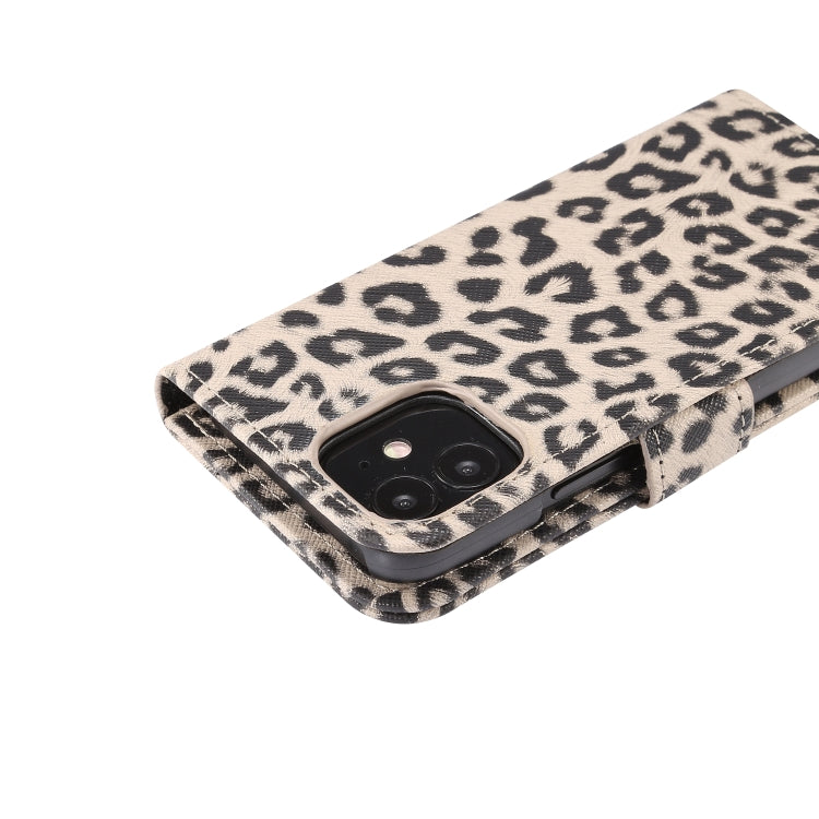 For iPhone 13 mini Leopard Pattern Horizontal Flip PC + PU Leather Case with Holder & Card Slots & Wallet (Brown) by buy2fix